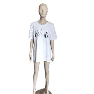 White Bride Ring Finger Short Sleeve Top